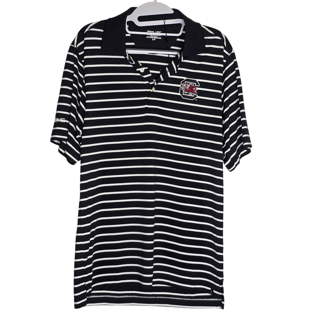 Ping South Carolina Gamecocks Polo Shirt Mens Small Black White Striped Golf NWT